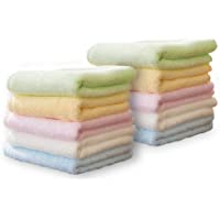 Yoofoss Toallas Pequeñas Toallas Bambú Multicolores Juegos de Toallas de Bebé-Cara-Facial-Mano-Baño- Paños de Limpieza…
